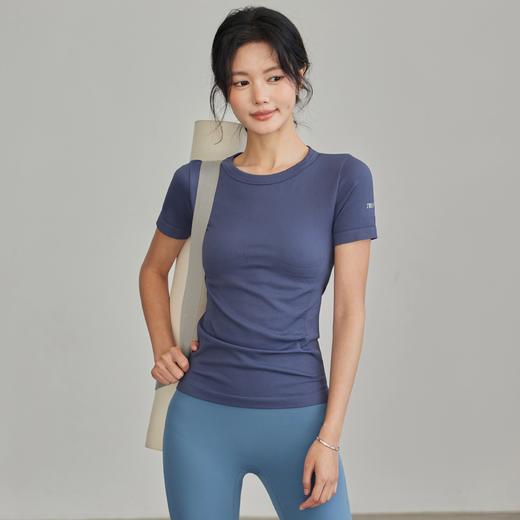 Gymicon能量符号 春夏无缝瑜伽短袖T恤女运动健身显瘦螺纹速干上衣跑步训练瑜伽YASY2503 商品图1