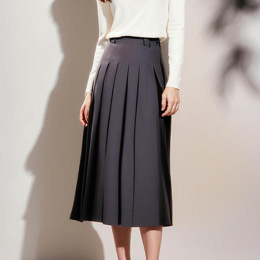 奢姿大码女装2025春季简约半松紧时尚半身裙胖妹妹减龄百褶裙子9951492954 商品图1