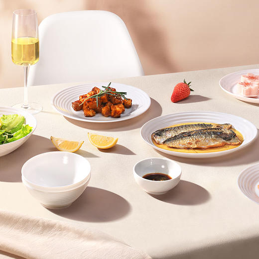 乐美雅 华瑞娜白玉餐具12件套LC-CJJ1102 商品图0