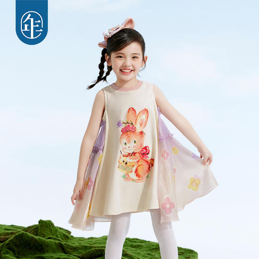 年衣童装女童2025夏季新款中国风无袖背心裙果酱邦尼连衣裙 商品图1