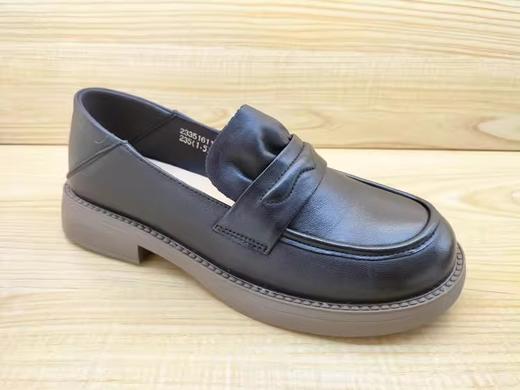 豪行女鞋23351611圆头方跟透气真皮时尚百搭女士单鞋 商品图1