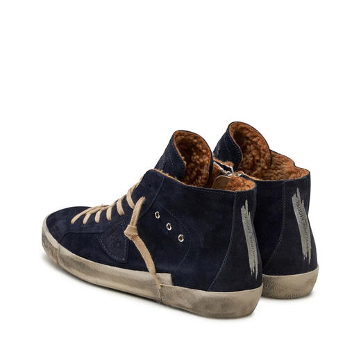 PHILIPPE MODEL 男士绒面革盾牌徽标休闲运动鞋 蓝色 PRHU DF01 商品图2