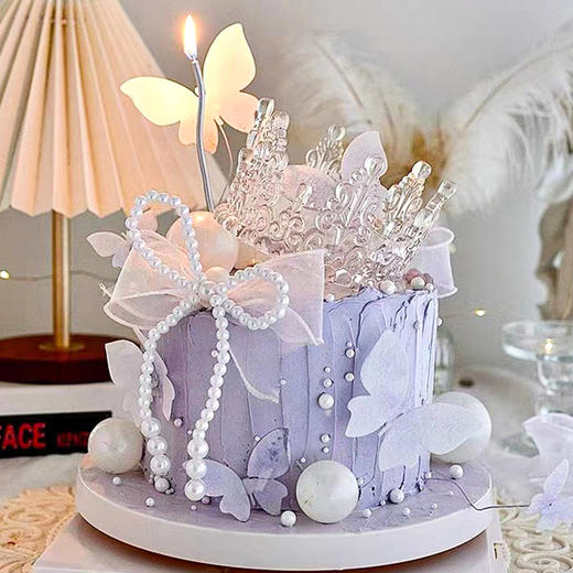 仙女款-蝴蝶结皇冠奶油蛋糕,属于你的仙女梦幻时刻 【惠州】 商品图0
