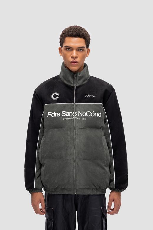 FDR 原创新款国潮麂皮拼色棉服外套男女潮牌宽松加厚情侣上衣棉衣 商品图4