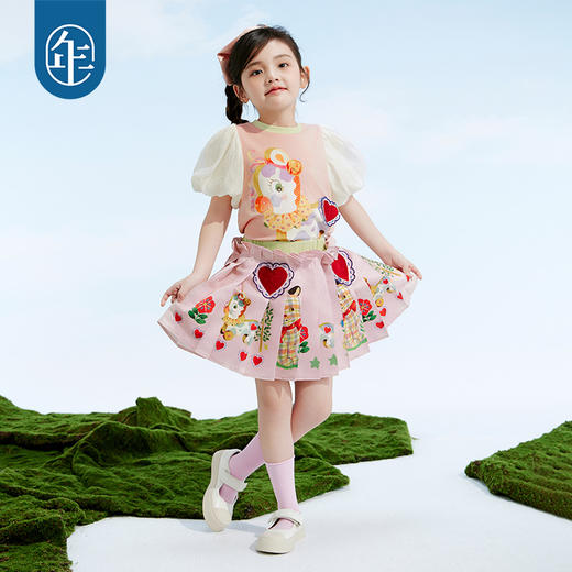 年衣童装女童2025夏季百褶裙A字裙公主裙甜美全糖主义半裙 商品图4