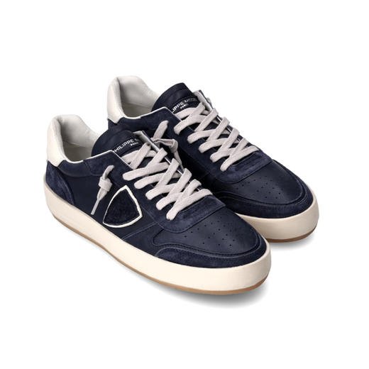 PHILIPPE MODEL 男士盾牌徽标浮雕 Nice 休闲运动鞋 蓝色 VNLU WX02 商品图1