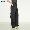 NEELLY纳俪商场同款春新款时尚随性阔腿工装裤女深色直筒百搭长裤N25031H01137 商品缩略图0