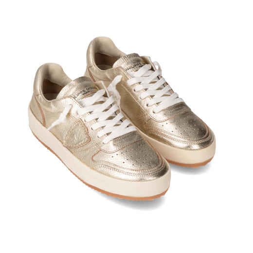 PHILIPPE MODEL 女士盾牌徽标浮雕 Nice 休闲运动鞋 金色 VNLD M001 商品图1