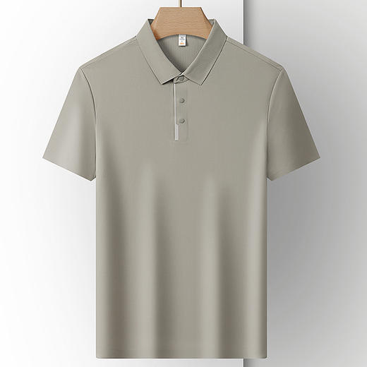【冰丝】【DKP】大依优型大码Polo衫弹力凉感翻领T恤轻奢休闲纯色短袖男宽松T恤上衣胖子 商品图10