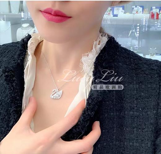 D022028进口锆石钻bingbing闪烁马眼羽毛天鹅项链 商品图8