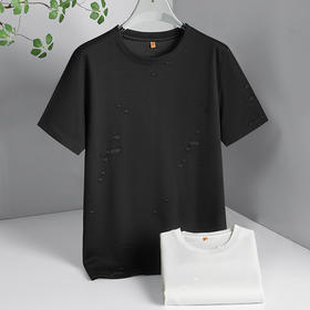 【DWP】大依优型大码短袖T恤圆领加肥加大男士大号弹力透气舒适夏季半袖