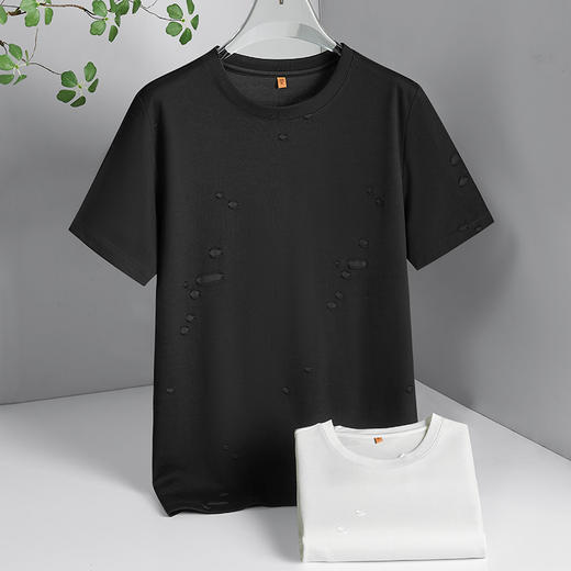 【DWP】大依优型大码短袖T恤圆领加肥加大男士大号弹力透气舒适夏季半袖 商品图0