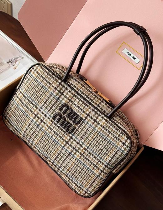 缪缪“快闪店”限定千鸟格保龄球包千鸟格毛呢质感厚实的嘞（HH） 商品图1