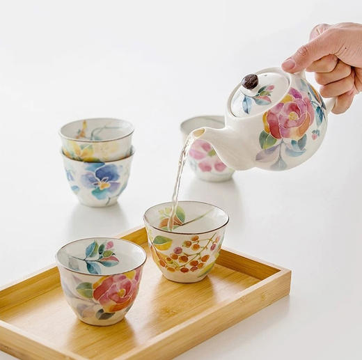 日本CERAMIC美浓烧日式茶壶套装6件套礼盒 商品图1
