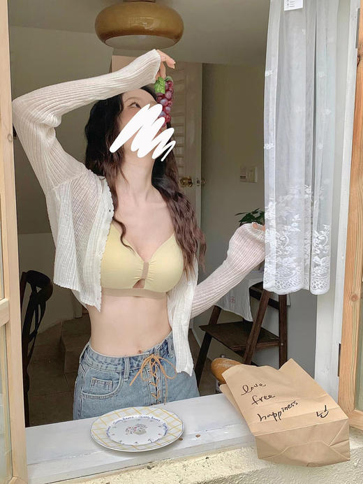 【超自然❗甜美蝴蝶聚拢文胸】一片式无痕冰丝薄款自然圆润，Q杯垫弹，麻薯般包裹感，聚拢文胸女士内衣无钢圈女生胸罩QQ 商品图6