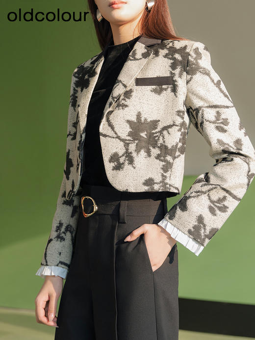 oldcolour欧珂2024新款商场同款休闲短款外套女Q120419A1 商品图1