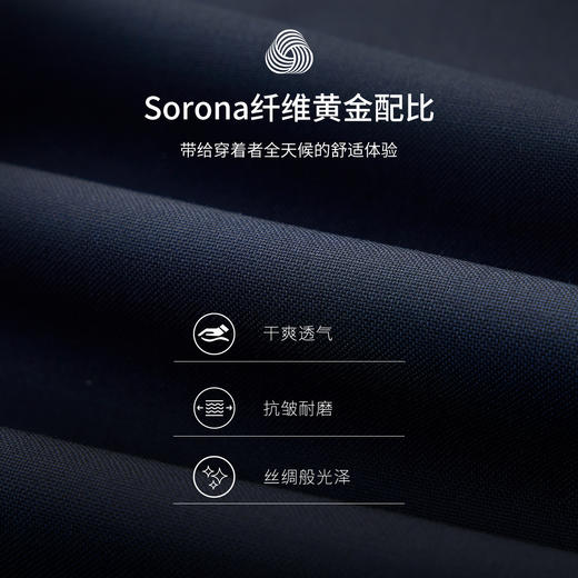 【铂金大师】绵羊毛Sorona易打理平驳领高端套西西装251Z0S516N 商品图4