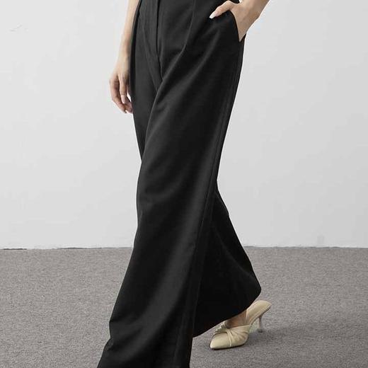 顺丰包邮洛诗琳85729春季新款立裁高腰显瘦褶皱阔腿西装裤11180 商品图4