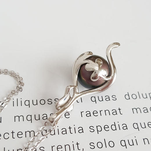 【天然正品】AU750精品白金镶钻镶孔雀绿近完美9.8MM大溪地海水珍珠吊坠项链9.8MM（皆取最大值）女士现售价：2680！200225AH32 商品图4