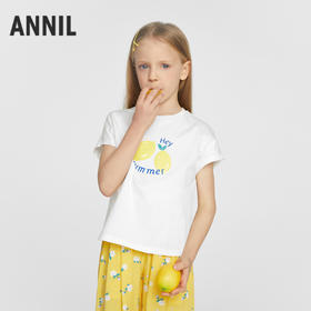 女童圆领短袖针织衫夏季新款安奈儿童装EG521162