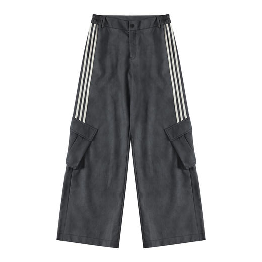 FDR 国潮高街半织带工装休闲裤男女美式情侣直筒裤宽松运动长裤子 商品图3