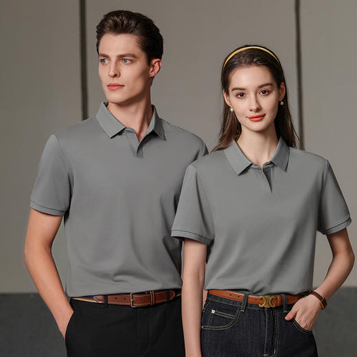 【小V领】【DKP】大依优型大码棉质Polo衫弹力翻领T恤轻奢休闲纯色短袖男宽松T恤上衣胖子 商品图9