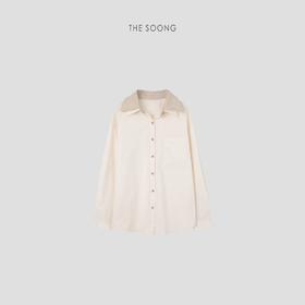 THESOONG"早春"可拆卸领平纹抗皱光滑感衬衣外套HACS6049