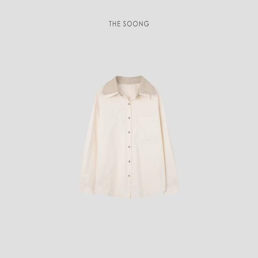 THESOONG"早春"可拆卸领平纹抗皱光滑感衬衣外套HACS6049 商品图0