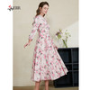 司歌印花雪纺中长连衣裙长袖收腰春A901329X 商品缩略图1