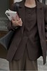 LNNNS 翻领垫肩简约咖色西装外套 15464 商品缩略图1