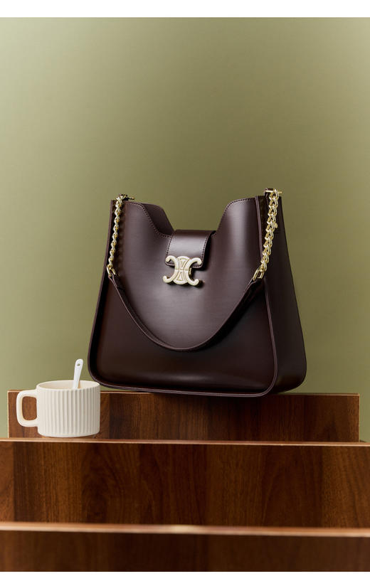 「老顾客福利」洛诗琳新款凯旋门超火高级感链条真皮女包腋下水桶包子母单肩手提包71710 商品图7