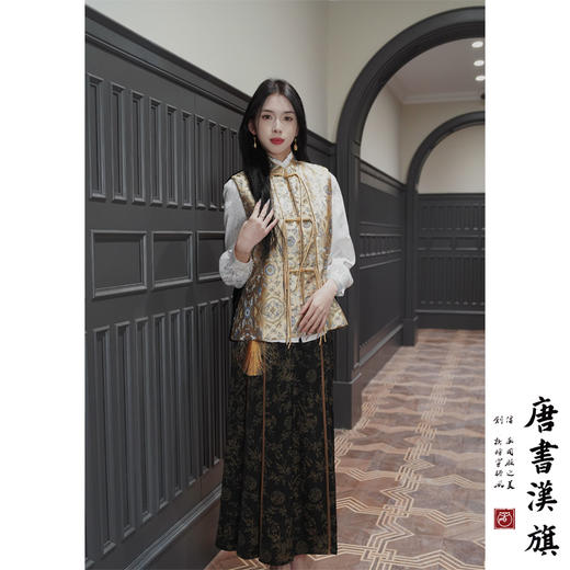 【梦幻楼】非遗宋锦|新中式马甲外套桑蚕丝金色提花羊绒棉贵气非遗刺绣夹棉马甲 商品图1