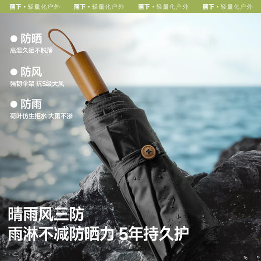 【特渠专享】蕉下三折倍护黑胶防晒伞BM398 商品图3