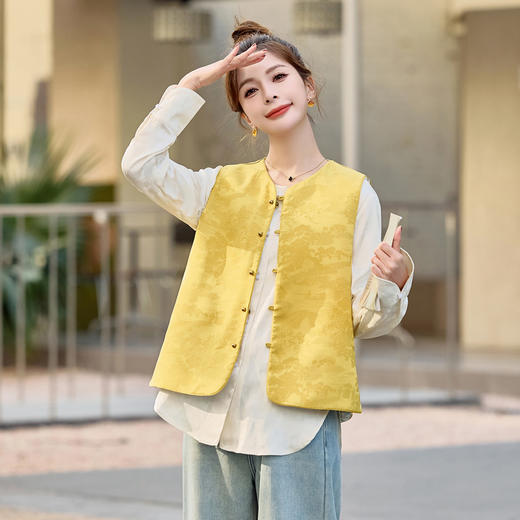 新中式国风高级感，外搭刺绣正反两穿外套马甲HR-WWYG2507 商品图0