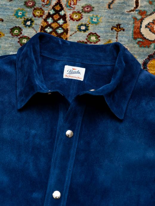 Fortela 宝蓝色麂皮衬衫夹克 商品图9