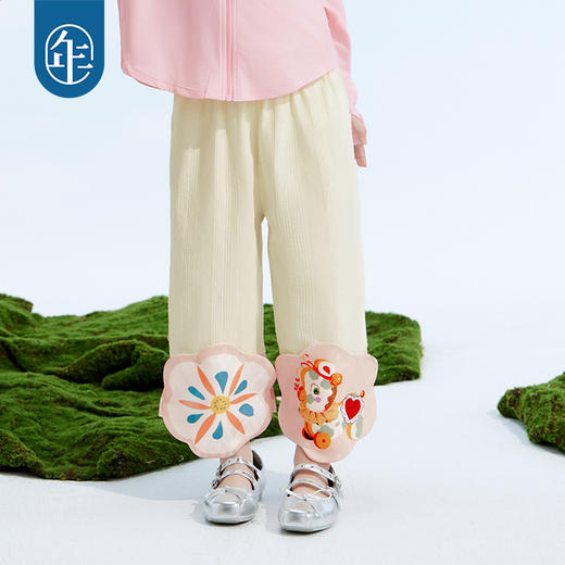 年衣童装2025夏季新款国风女童中式国风阔腿裤全糖主义长裤 商品图3