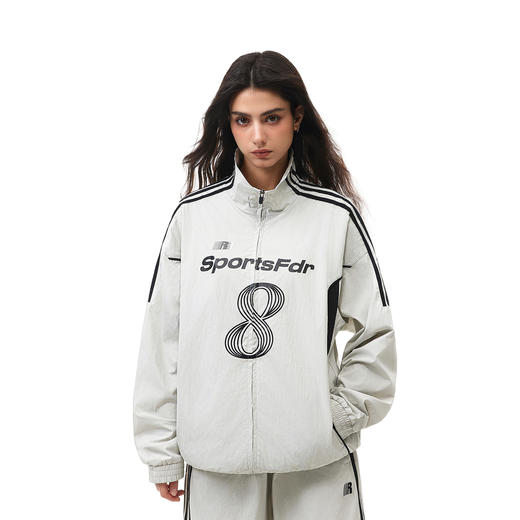 FDR官方店 立领织带拼接撞色夹克外套男女秋季情侣装运动开衫上衣 商品图3