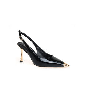 豪麟名鞋奥莱迪嘉女鞋半凉鞋牛移膜革DJHJA51WB005黑色  原价1960元