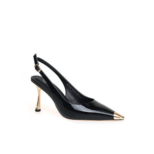 豪麟名鞋奥莱迪嘉女鞋半凉鞋牛移膜革DJHJA51WB005黑色  原价1960元 商品图0