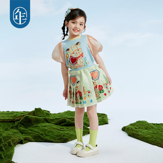 年衣童装女童2025夏季百褶裙A字裙公主裙甜美全糖主义半裙 商品图1