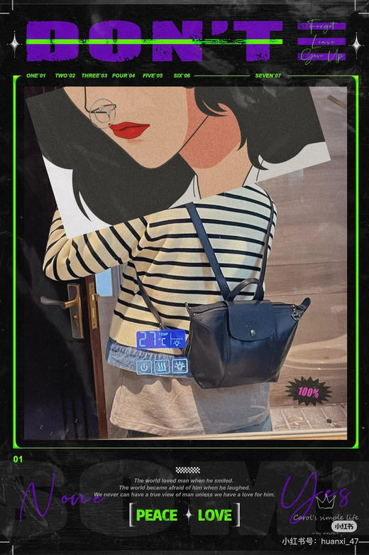 Longchamp珑骧羊皮双肩包，停产绝版，黑色/深蓝，20*19*11cm，珍惜最后机会2350元 商品图8