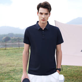 【冰丝】【DKP】大依优型大码Polo衫弹力凉感翻领T恤轻奢休闲纯色短袖男宽松T恤上衣胖子