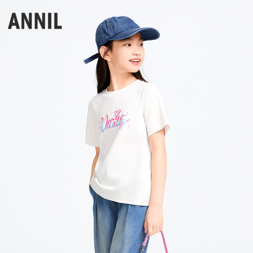 女童圆领液氨短袖T恤夏季新款安奈儿童装实体店同款AG511578 商品图2