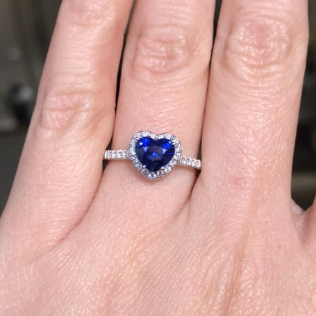 可爱心形蓝宝石戒指 商品图6