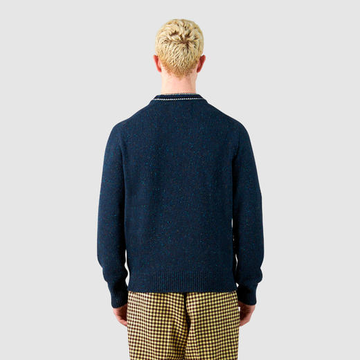 PHILIPPE MODEL 男士盾牌徽标贴片混纺羊毛针织衫 蓝色 SWCU M006 49 商品图2