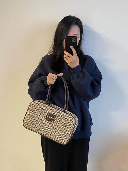 缪缪“快闪店”限定千鸟格保龄球包千鸟格毛呢质感厚实的嘞（HH） 商品图3