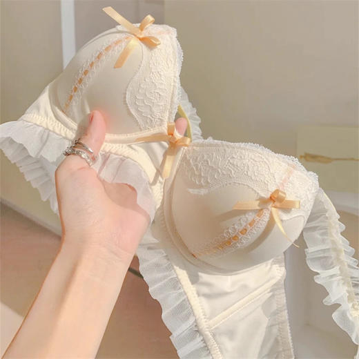 【甜美日系，清新蕾丝无钢圈内衣】糖果色系超级少女系，聚拢显大显圆，美背性感胸罩bra收副乳调整型文胸套装QQ 商品图2