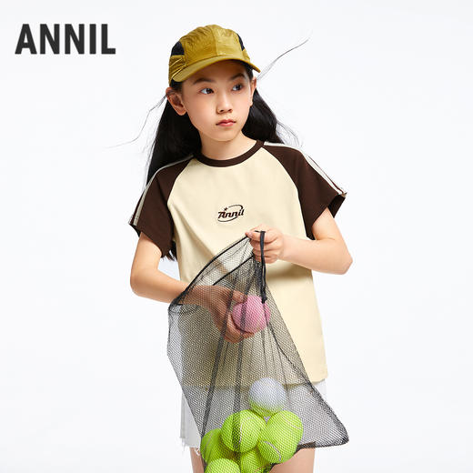 女童圆领短袖针织衫夏季新款安奈儿童装EG521164 商品图0