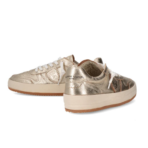 PHILIPPE MODEL 女士盾牌徽标浮雕 Nice 休闲运动鞋 金色 VNLD M001 商品图3