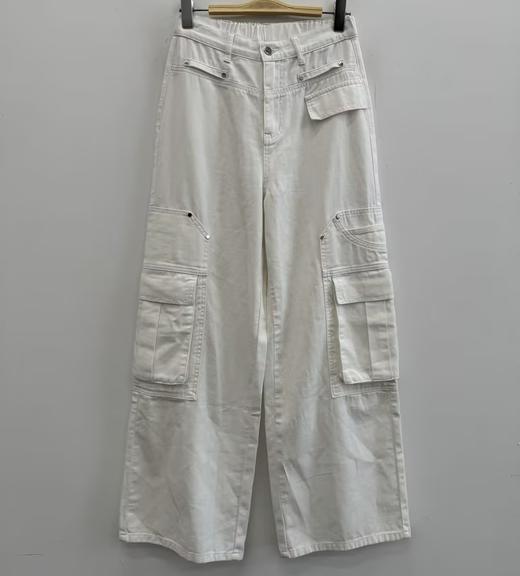 B2-5双口袋工装阔腿裤40805（白）秋季343050070321 商品图0